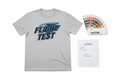 Proof tee laid flat with Pantone fan deck and signed approval form alongside